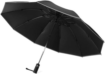 Parasol automatyczny SKŁADANY ŚREDNICA 120 CM CZARNY Z POKROWCEM