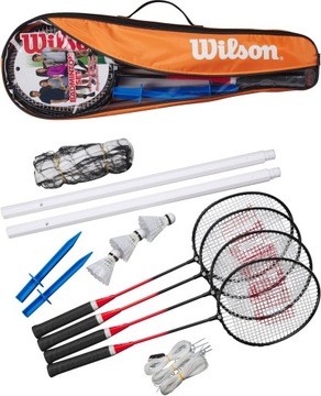 Zestaw do badmintona WILSON 4 paletki + 3 lotki + siatka