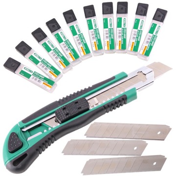 НОЖ И 100 ЛОМАЮЩИХСЯ ЛЕЗВИЙ ДЛЯ КАРТОННЫХ ОБОЕВ НОЖ С ЛОМАЮЩИМСЯ ЛЕЗВИЕМ своими руками 18 мм