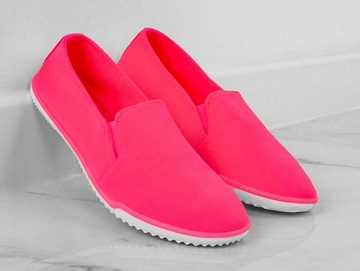 4790 NEONOWE TENISÓWKI WSUWANE LYCRA SLIP ON 38