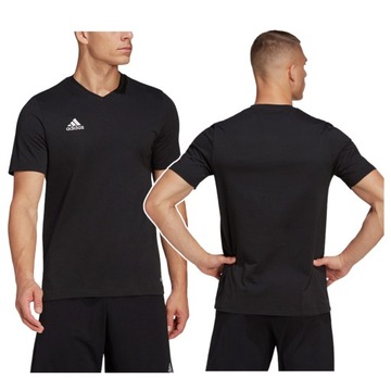 Koszulka Męska Sportowa Adidas 100% Bawełna Entrada 22 Czarna Lekka S