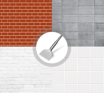 SDS-PLUS Изогнутое долото, плоское, широкое, 75x165 мм