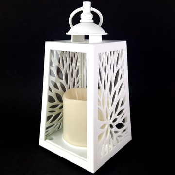 АЖУРНЫЙ ФОНАРЬ СО СВЕЧОЙ СВЕТОДИОДНОЙ, БЕЛАЯ НА АККУМУЛЯТОРНОЙ ВСТАВКЕ