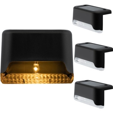 4x LAMPA SOLARNA LED SCHODOWA ZEWNĘTRZNE LAMPKI NA SCHODY TARAS WODOODPORNE
