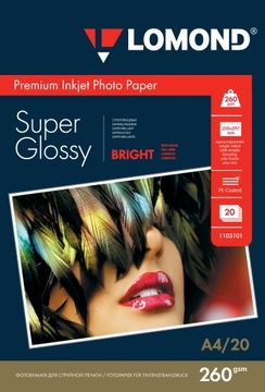 PAPIER FOTOGRAFICZNY A4 SUPER BŁYSZCZĄCY 260g 20sz
