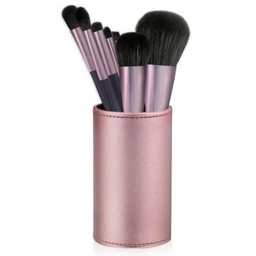 Zestaw Profesjonalnych Pędzli Do Makijażu w Tubie Violet Etui Pędzelki 7W1