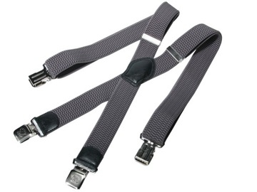 SZELKI MĘSKIE PODWÓJNE - SZARE, PUDEŁKO - 4 CM