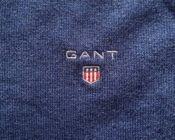 GANT 86072 SUPER COMBED COTTON V-NECK MĘSKI BAWEŁNIANY SWETER S