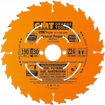 CMT PIŁA DO CIĘCIA WZDŁUŻNEGO 190MM 271.190.24M