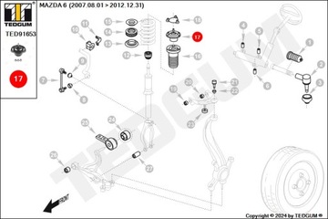 КРЕПЛЕНИЕ ПЕРЕДНЕГО АМОРТИЗАТОРА ЛЕВОЕ ПРАВОЕ MAZDA 6