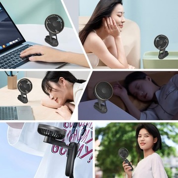ПОРТАТИВНЫЙ РУЧНОЙ ВЕНТИЛЯТОР С АККУМУЛЯТОРОМ USB, СКЛАДНОЙ, 5 РЕЖИМОВ, 2000 мАч