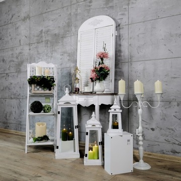 Деревянный фонарь, белый садовый фонарь, большой набор, 2в1, для дома и дачи