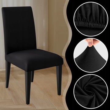 POKROWIEC NA KRZESŁO WELUROWY UNIWERSALNY ELASTYCZNY MOCNY GRUBY CZARNY