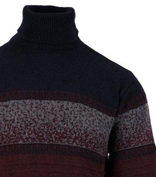 SWETER MĘSKI WEŁNIANY GOLF BORDOWY TURECKI DUŻE M