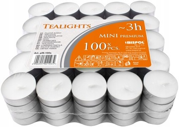 PODGRZEWACZE TEALIGHT ŚWIECZKI BEZZAPACHOWE 100SZT