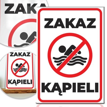 TABLICZKA 30,5x21,4 ZAKAZ KĄPIELI Dużo WZORÓW