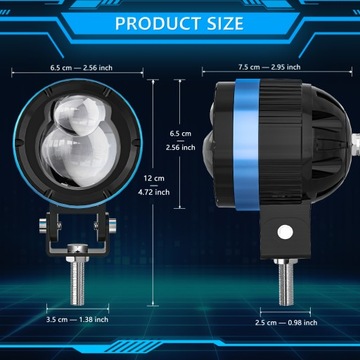 2шт светодиодные противотуманные фары 90W 9000LM белые и янтарные для мотоцикла Jeep