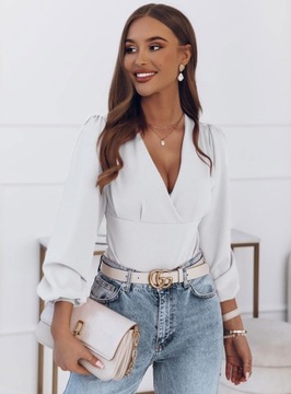 ЭЛЕГАНТНОЕ ТЕЛО, ПЫШНЫЕ РУКАВА, ВЫРЕЗ, ЦВЕТА