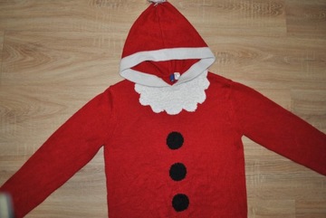 H&M świąteczny sweterek ŚWIĘTA MIKOŁAJ r. XS BDB