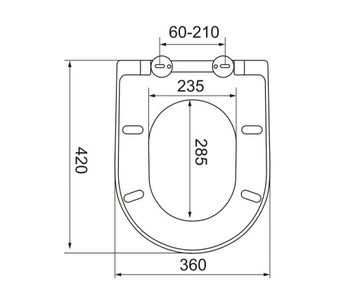 СИДЕНЬЕ ДЛЯ УНИТАЗА, СИДЕНЬЕ ДЛЯ УНИТАЗА, ТИП U, ЧЕРНЫЙ МАТОВЫЙ, МЕДЛЕННО ЗАКРЫВАЮЩИЙСЯ, ЖЕСТКИЙ
