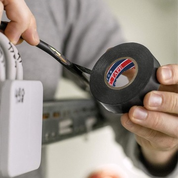 ЛЕНТА ИЗОЛЯЦИОННАЯ черная ПВХ водонепроницаемая 6м 6 шт. прочная для кабелей