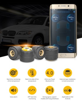 ДАТЧИКИ ДАВЛЕНИЯ ШИН 4шт TPMS Android iPhone