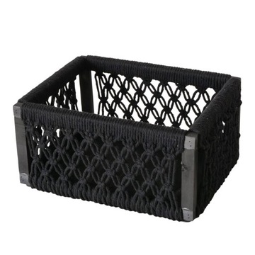 KOSZE DEKORACYJNE sosnowe PLECIONE x3 CZARNY KOSZ