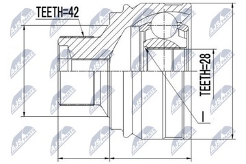 NTY NPZ-AU-054 Комплект шарнира приводного вала