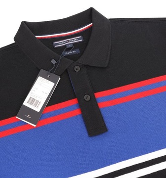 TOMMY HILFIGER KOSZULKA POLO ABSTRACT STRIPE M