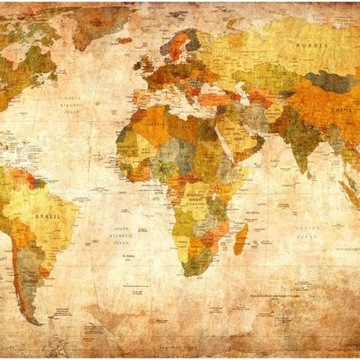 FOTOTAPETA 400x280 +KLEJ, Elegancka Mapa Świata
