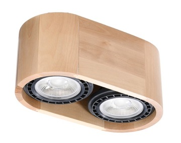 NOWOCZESNA LAMPA Plafon BASIC 2 naturalne drewno