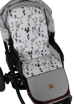 Wkładka do wózka z wodoodpornym podnóżkiem wkład szary Lama XL 90 cm