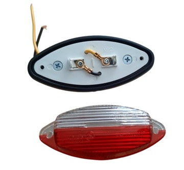 LAMPA LAMPKA OBRYSOWA Przyczepa biało czerwona 12V