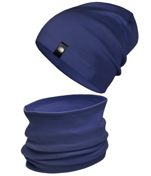 Komplet CZAPKA + TUBA komin beanie PRĄŻEK r. 51-56