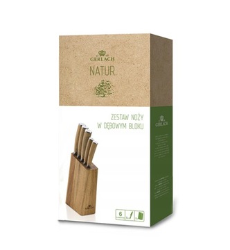 НОЖИ GERLACH NATUR 5 EL + БЛОК ДУБ