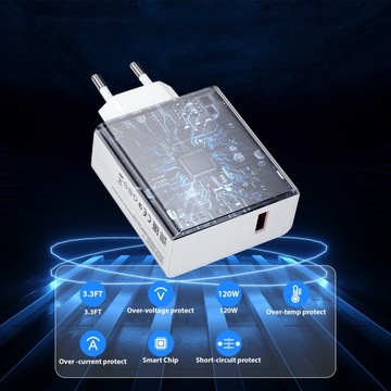 SZYBKA ŁADOWARKA Z KABLEM USB DLA XIAOMI/REDMI 120W