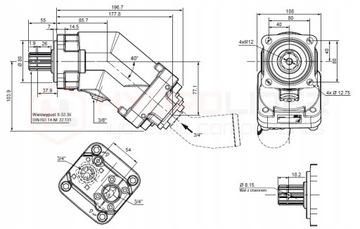 УГЛОВОЙ ПОРШНЕВОЙ НАСОС XPi 25 0523800 HYDRO LEDUC