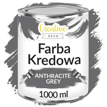 Farba kredowa antracytowa do renowacji i dekoracji mebli drewna szara 1L