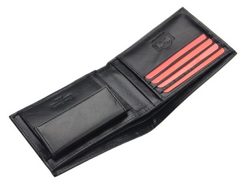 Prosty elegancki męski portfel skórzany z RFID