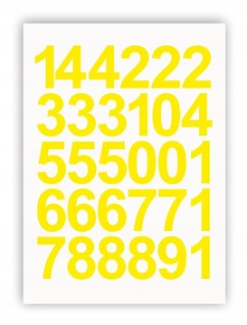 Самоклеящиеся буквы с буквами и цифрами желтого цвета 100 мм.