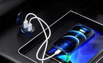 МОЩНОЕ АВТОМОБИЛЬНОЕ ЗАРЯДНОЕ УСТРОЙСТВО 2X QC 3.0 + PD TYPE-C/USB 12–24 В