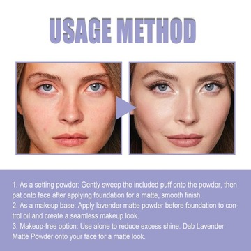 Lavender Matte Setting Powder — легкая натуральная матирующая пудра с фиксирующим эффектом.