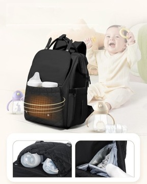 рюкзак Сумка для подгузников с карманами и ремнями для коляски, водонепроницаемая