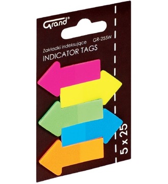 ZAKŁADKI INDEKSUJĄCE STRZAŁKI 5 KOL. GRAND GR-255W