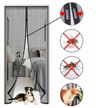 MOSKITIERA SIATKA MAGIC MESH 210x100cm NA DRZWI