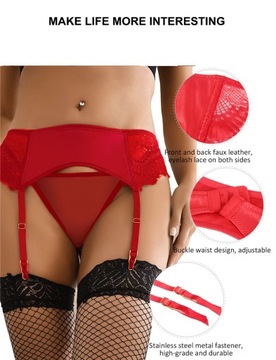 Comeondear сексуальное кружевное кожаное нижнее белье с подвязками