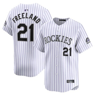 Męska koszulka zawodnika Kyle Freeland White Colorado Rockies Home Limited