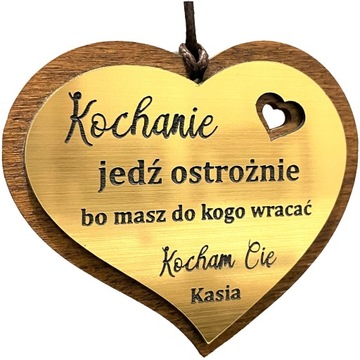 ZAWIESZKA DO SAMOCHODU AUTA SERCE PREZENT Grawer