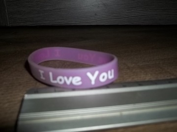 GUMOWA SYLIKONOWA OPASKA BRANSOLETKA I LOVE YOU