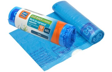 WORKI NA ŚMIECI Z TAŚMĄ NIEBIESKIE na PAPIER 60 L